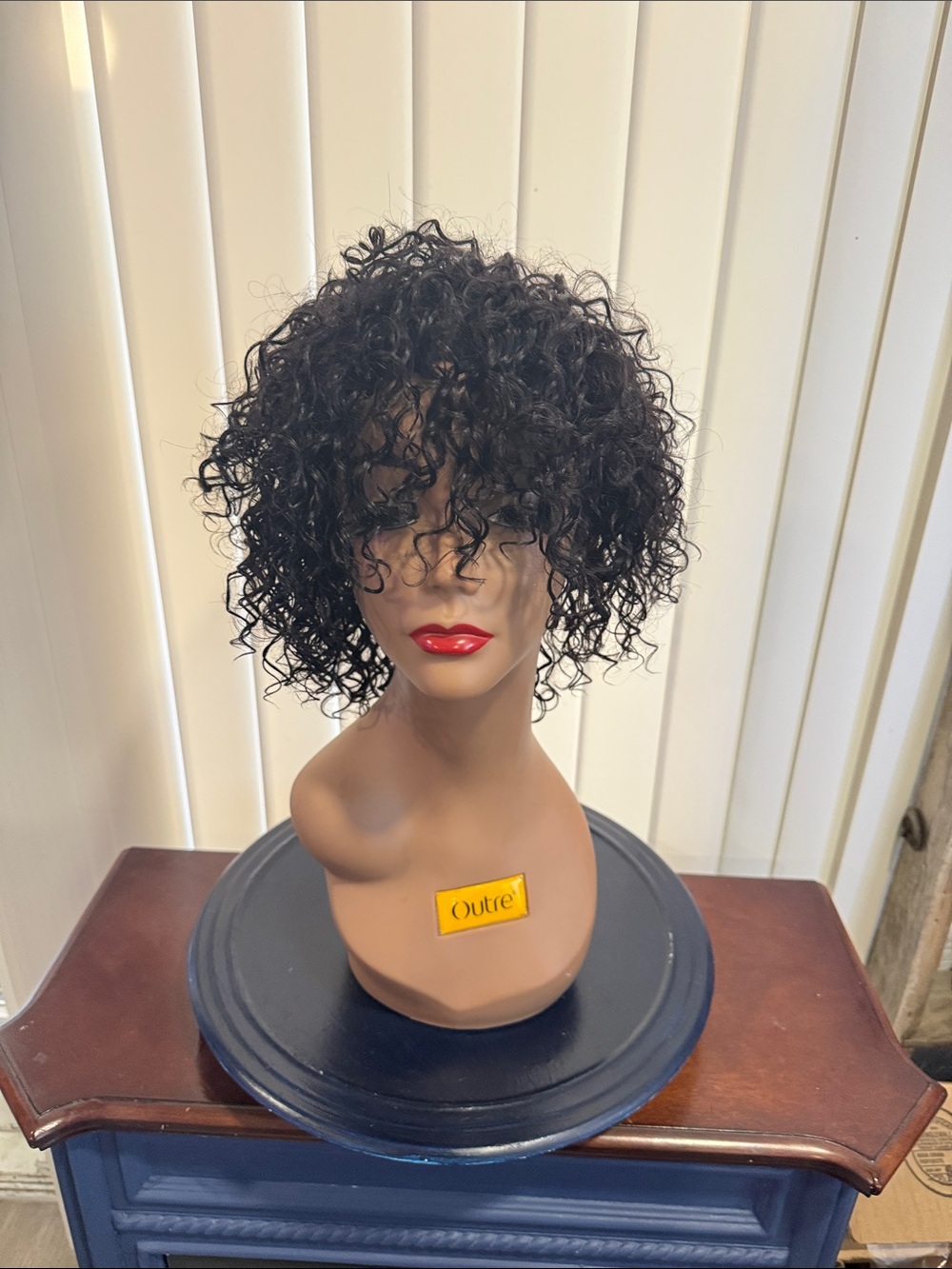 #117 Short Curly Women's human hair Wig - Black